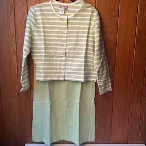 Coldwater creek striped cardigan and dress set new